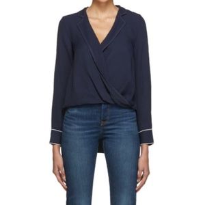 Rag & Bone Dean Drape Front Blouse - XS